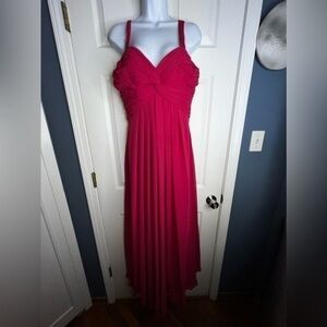 Bill Levkoff Womens 10 Twist Front Bridesmaid Formal Dress Chiffon Pink # 497 L